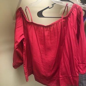 Pink off the shoulder blouse